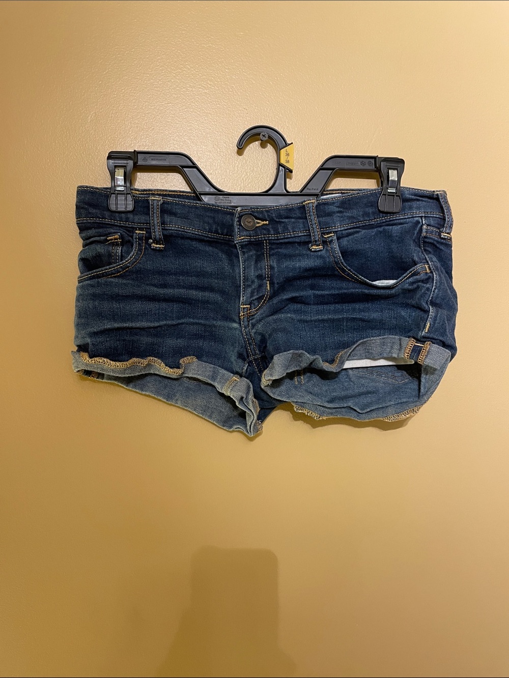 Hollister Dark Blue Rolled Hem Denim Shorts- W26